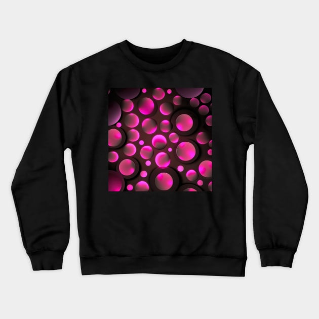 Glowing pink polka dots design Crewneck Sweatshirt by UmagineArts